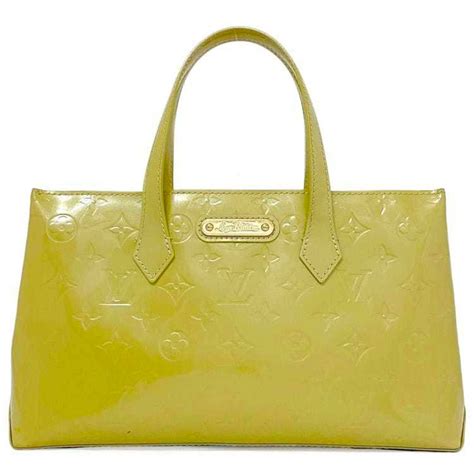 Louis Vuitton Wilshire Handbag Monogram Vernis PM Yellow 